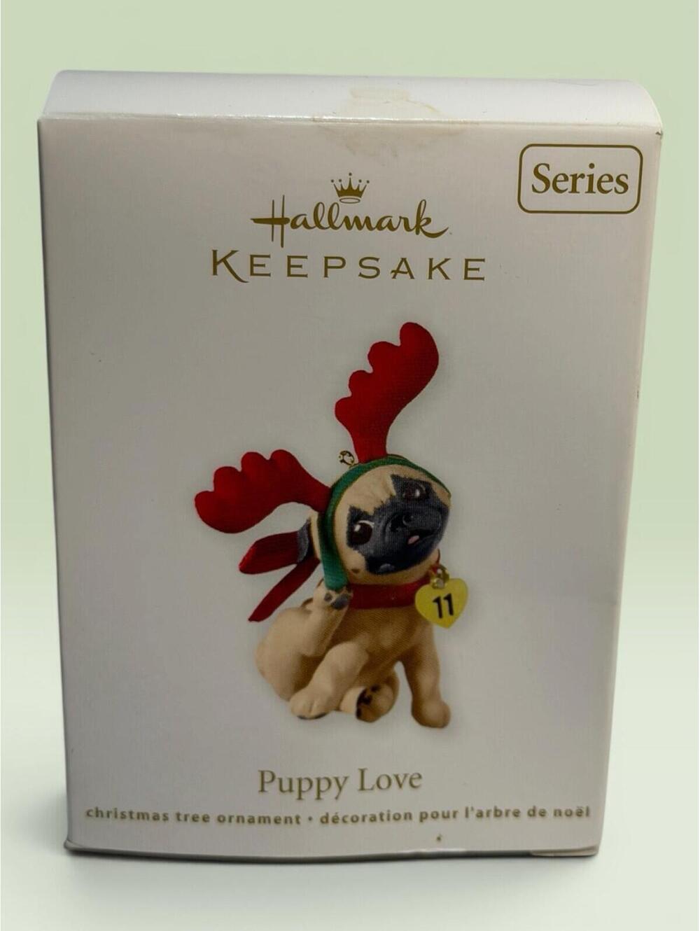 Hallmark Keepsake Ornament Puppy Love Dated 2011 Pug Puppy 21st New In Box